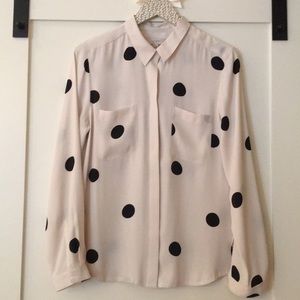 Loft Polka Dot Button Up blouse